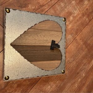 Wooden Heart Wall Art with Metal Frame
